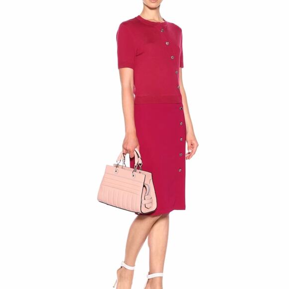 ALTUZARRA. Jefferson Button Dress in Dahlia NEW short sleeve pink designer